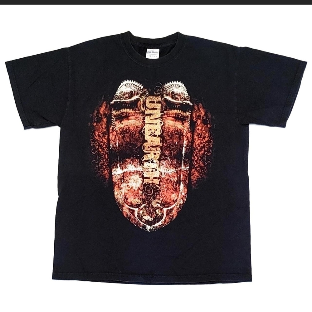Vtg 2000s UNEARTH Metalcore Band T-Shirt Gildan Heavy Cotton Black Medium M